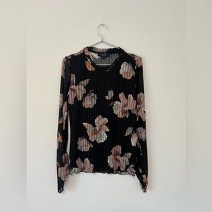 Rachel Rachel Roy Mesh Floral Long Sleeve Top
